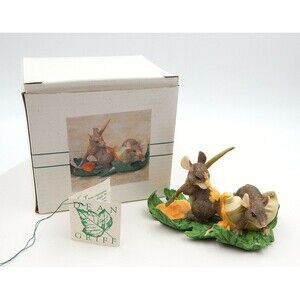 Charming Tails Painting Leaves Mouse Figurine Dean Griff 85-514 Silvestri VTG